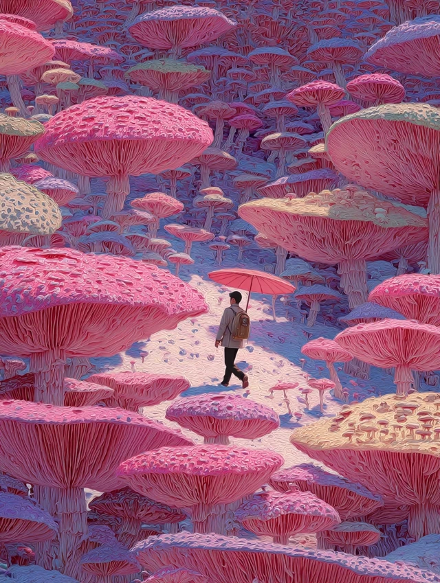 Comparing MidJourney’s Evolution in Ghibli Mushroom Worlds - v7.0 - Image 4