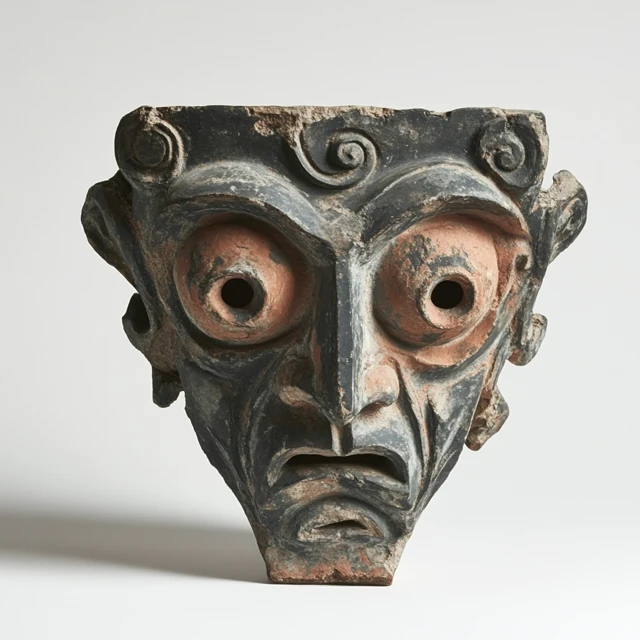 Ancient Chaos God Mask Designs: MidJourney v5.2 vs v6.1 vs v7.0 - v6.1 - Image 4