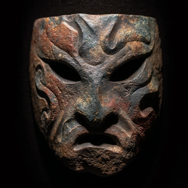 Ancient Chaos God Mask Designs: MidJourney v5.2 vs v6.1 vs v7.0 - v7.0 - Image 3