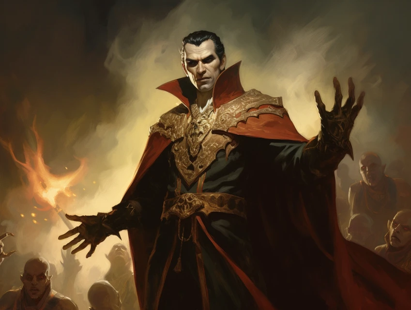Midjourney’s Evolution: Fantasy Vampire Lord Art Comparison - v5.2 - Image 3