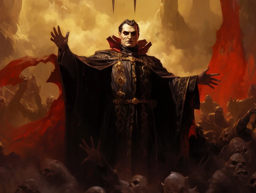 Midjourney’s Evolution: Fantasy Vampire Lord Art Comparison - v5.2 - Image 2