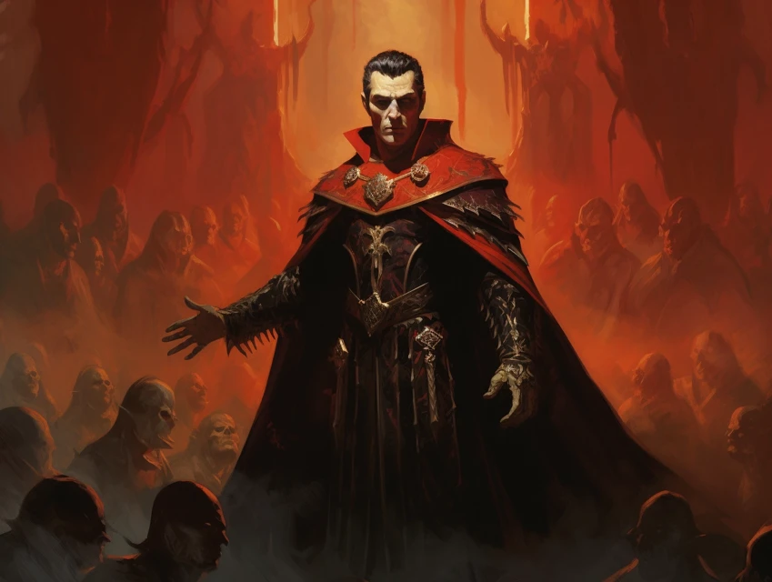 Midjourney’s Evolution: Fantasy Vampire Lord Art Comparison - v5.2 - Image 1