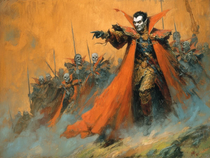Midjourney’s Evolution: Fantasy Vampire Lord Art Comparison - v7.0 - Image 4
