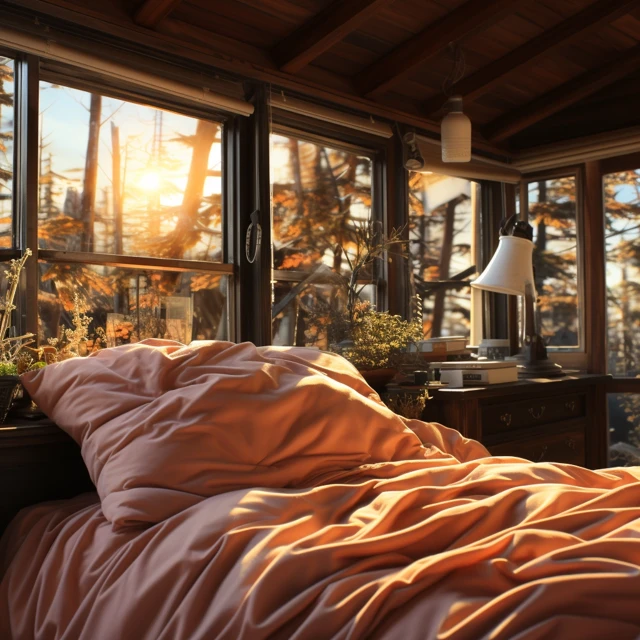Cozy Bedroom Warm Light AI Art: Midjourney v5.2-v7 Review - v5.2 - Image 3