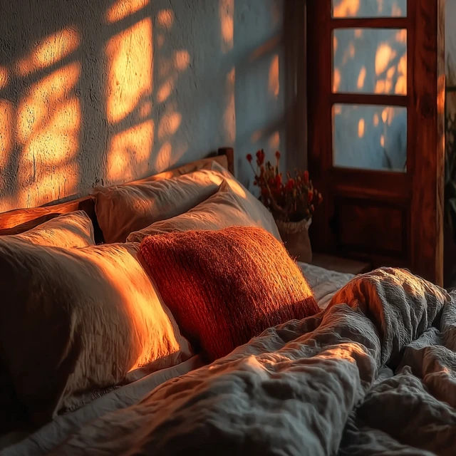 Cozy Bedroom Warm Light AI Art: Midjourney v5.2-v7 Review - v7.0 - Image 3