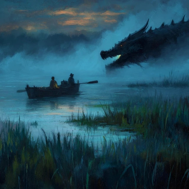 MidJourney’s Evolution: Dark Fantasy Swamp Dragon Art - v7.0 - Image 2