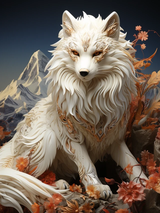 Japanese Nine-Tailed Fox Art: Midjourney v5.2 vs v6.1 vs v7.0 - v5.2 - Image 1