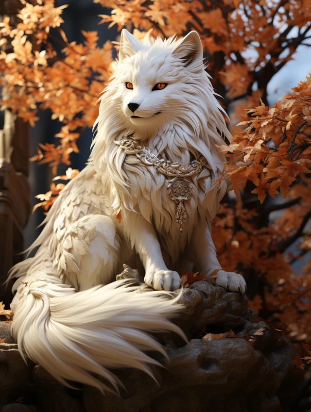 Japanese Nine-Tailed Fox Art: Midjourney v5.2 vs v6.1 vs v7.0 - v5.2 - Image 2