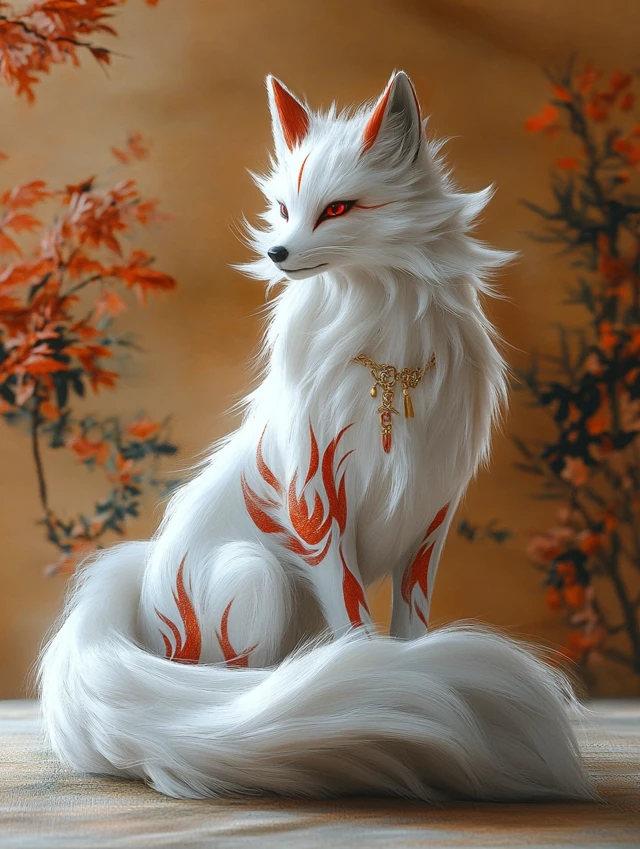 Japanese Nine-Tailed Fox Art: Midjourney v5.2 vs v6.1 vs v7.0 - v6.1 - Image 1