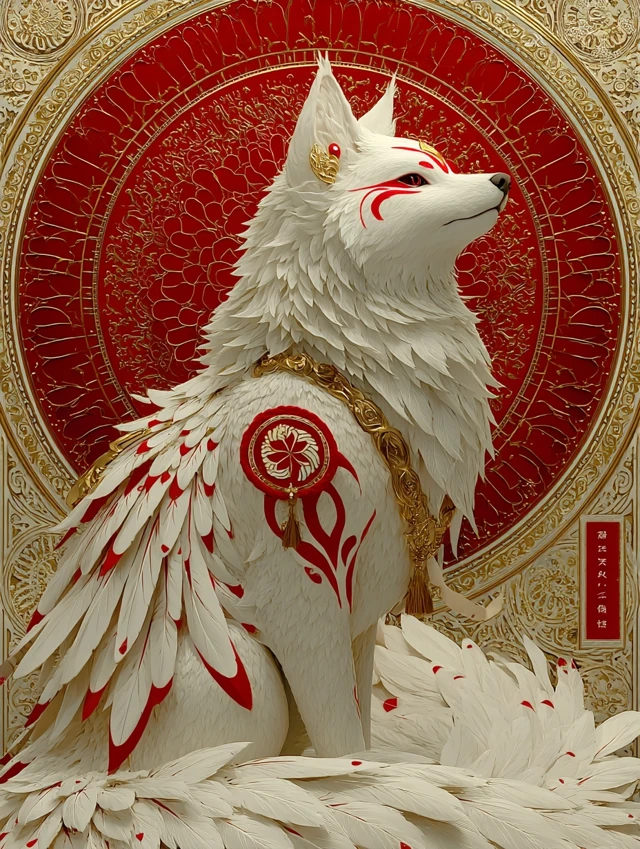 Japanese Nine-Tailed Fox Art: Midjourney v5.2 vs v6.1 vs v7.0 - v7.0 - Image 2