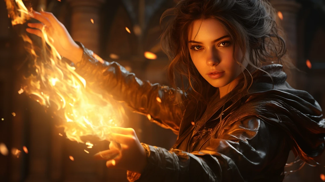MJ’s Cinematic Witch Flame Illustration: v5.2-v7.0 Test - v5.2 - Image 2