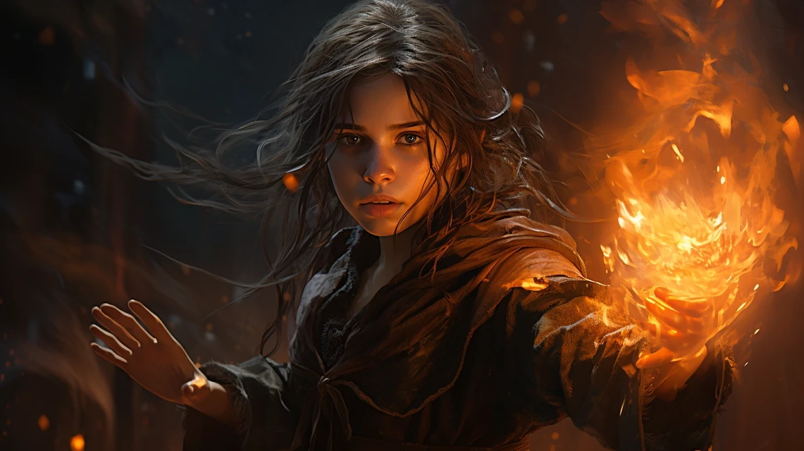 MJ’s Cinematic Witch Flame Illustration: v5.2-v7.0 Test - v5.2 - Image 3