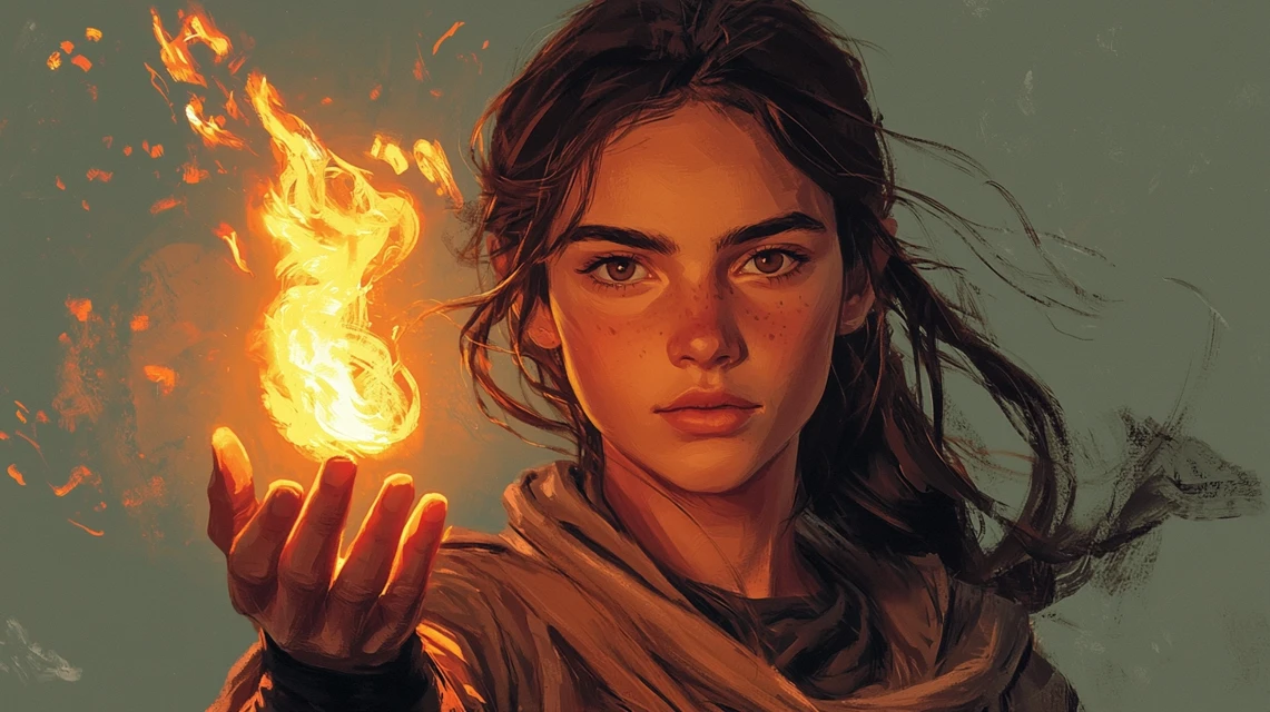 MJ’s Cinematic Witch Flame Illustration: v5.2-v7.0 Test - v6.1 - Image 4