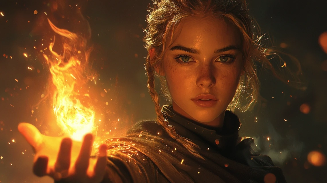 MJ’s Cinematic Witch Flame Illustration: v5.2-v7.0 Test - v6.1 - Image 3