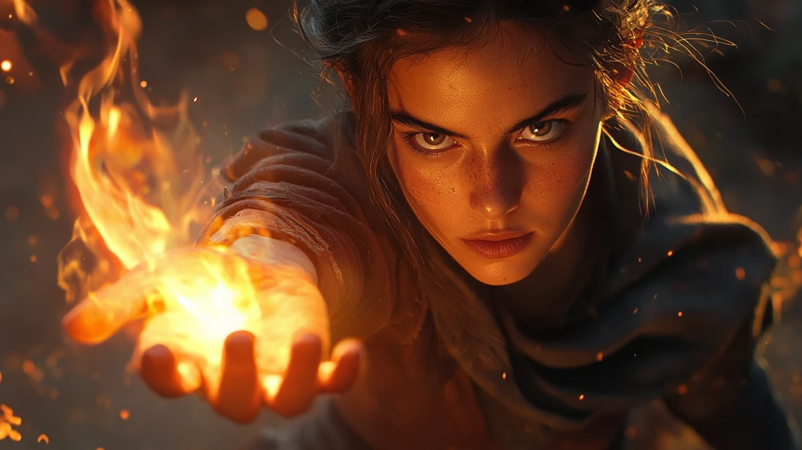 MJ’s Cinematic Witch Flame Illustration: v5.2-v7.0 Test - v6.1 - Image 2