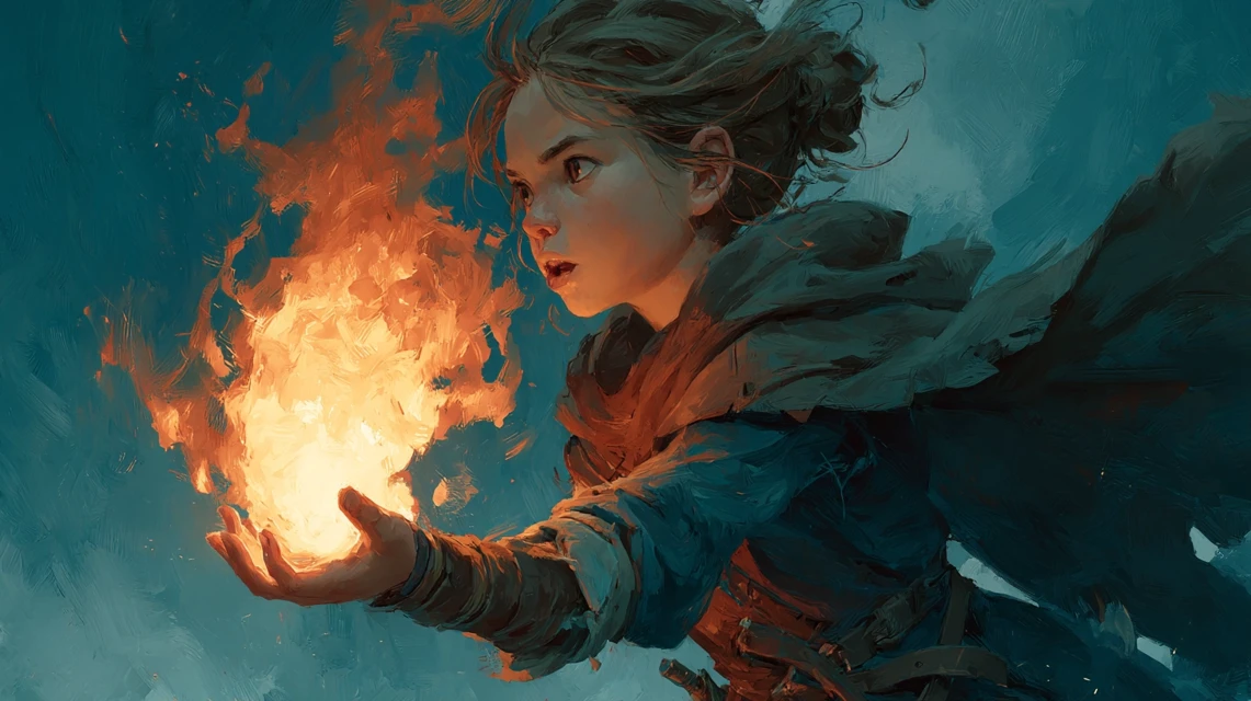 MJ’s Cinematic Witch Flame Illustration: v5.2-v7.0 Test - v7.0 - Image 2