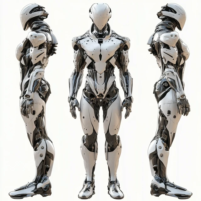 Midjourney Female Mechanical Armor 3D Render Comparison - v6.1 - Image 4