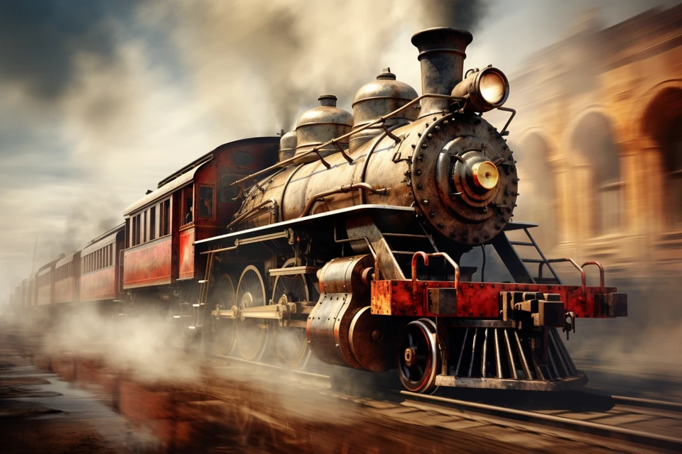 Midjourney: Realistic Steam Train Motion Blur Comparison - v5.2 - Image 3