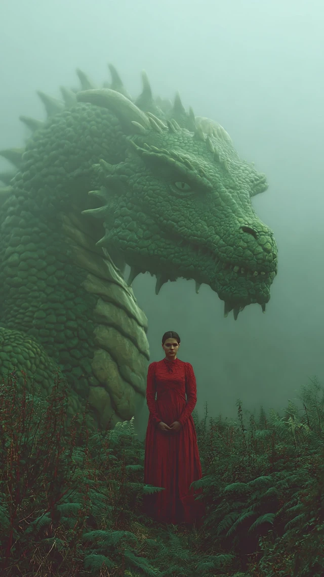 MidJourney v7 Dragon Fantasy Photography: Girl Meets Beast - v7.0 - Image 2