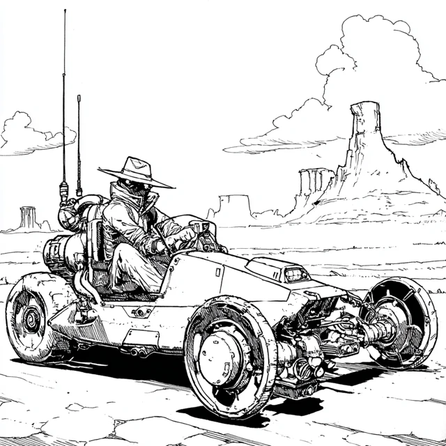 Midjourney: Moebius Style Sci-Fi Coloring Pages (v5-v7) - v7.0 - Image 2