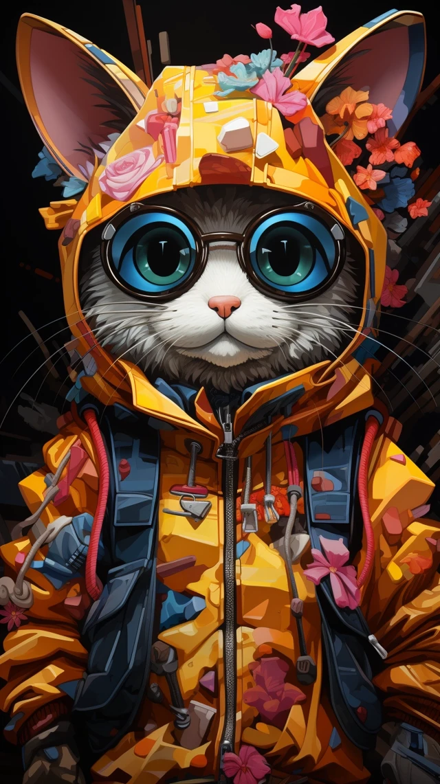 MidJourney Evolution: Anthropomorphic Cat Urban Art - v5.2 - Image 2