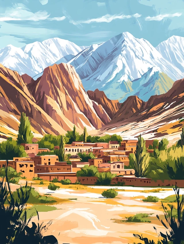 Xinjiang Artistic Landscape Illustrations: MidJourney v5-v7 - v6.1 - Image 4