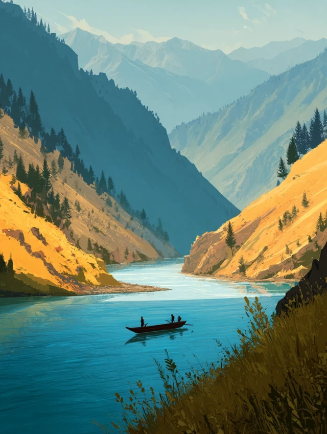 Xinjiang Artistic Landscape Illustrations: MidJourney v5-v7 - v7.0 - Image 4
