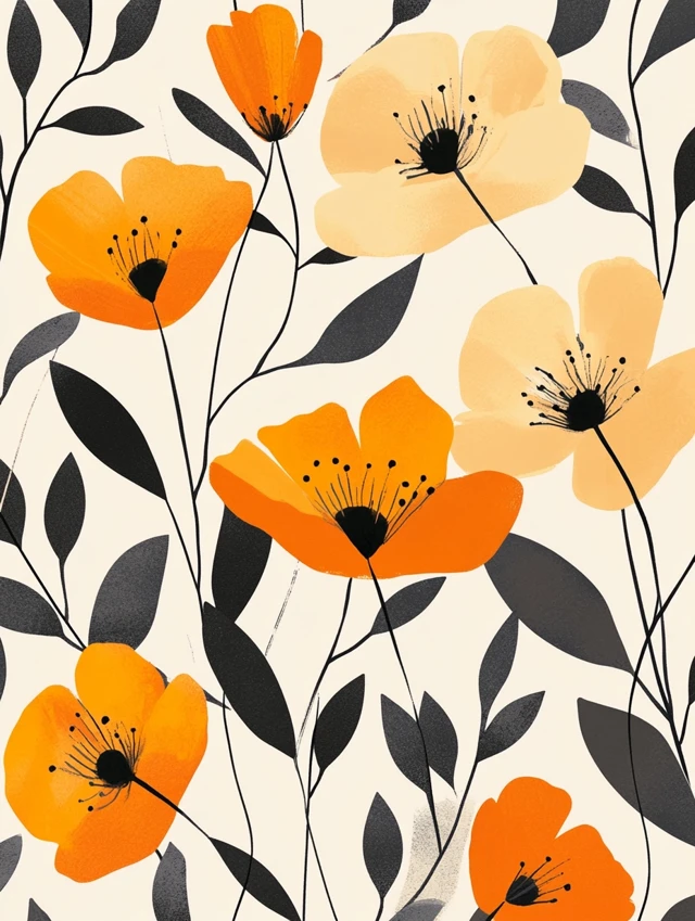 Midjourney: Minimalist Abstract Flower Art v5.2-v7.0 Guide - v6.1 - Image 4