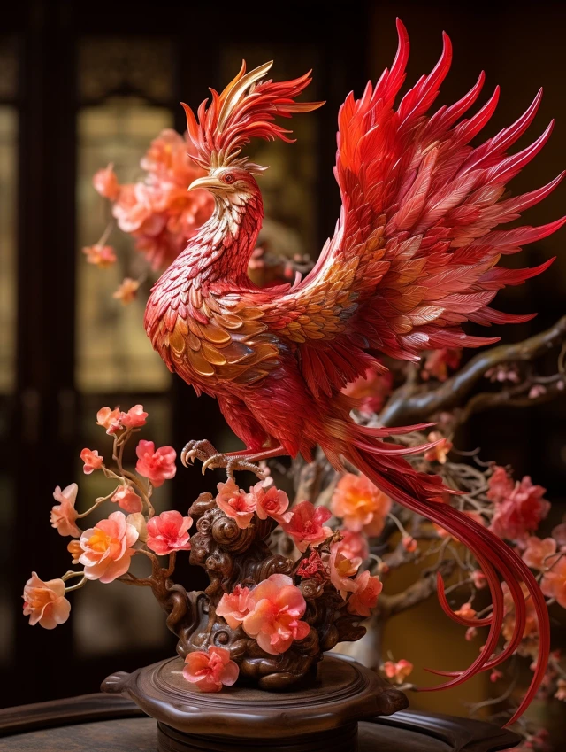 Chinese Phoenix Art: Midjourney v5.2 vs v6.1 vs v7.0 Evolution - v5.2 - Image 4