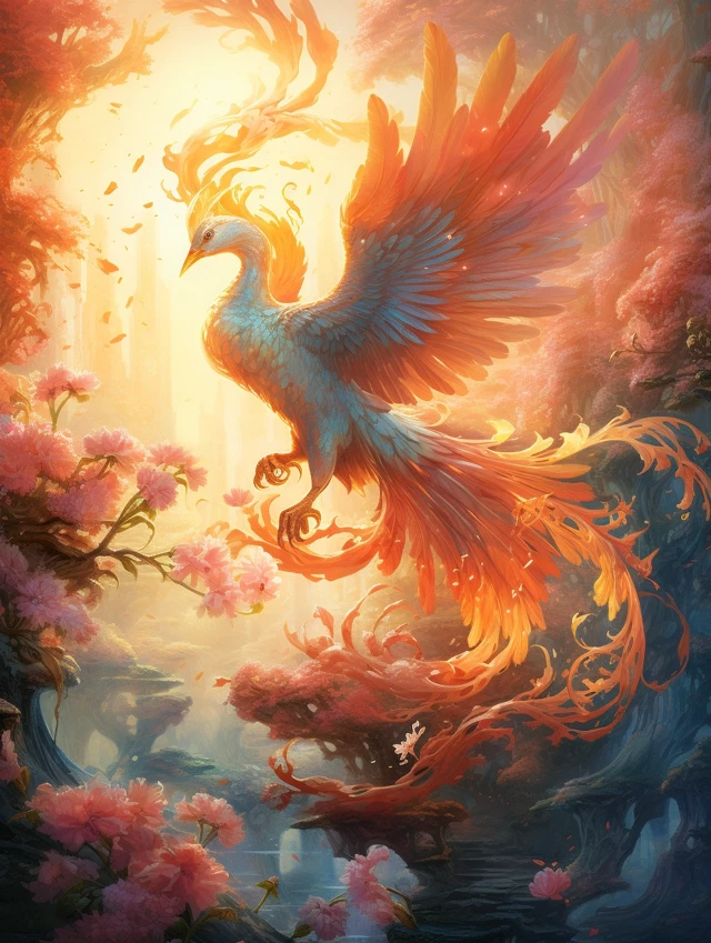 Chinese Phoenix Art: Midjourney v5.2 vs v6.1 vs v7.0 Evolution - v5.2 - Image 1