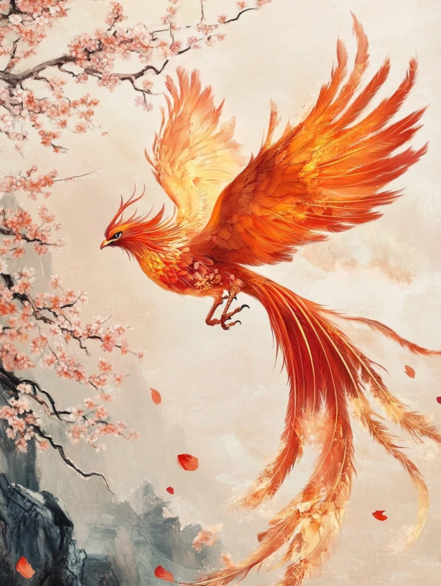 Chinese Phoenix Art: Midjourney v5.2 vs v6.1 vs v7.0 Evolution - v6.1 - Image 2