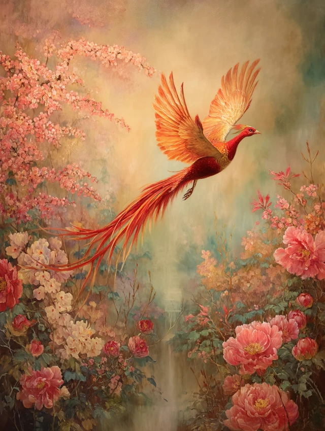 Chinese Phoenix Art: Midjourney v5.2 vs v6.1 vs v7.0 Evolution - v7.0 - Image 4