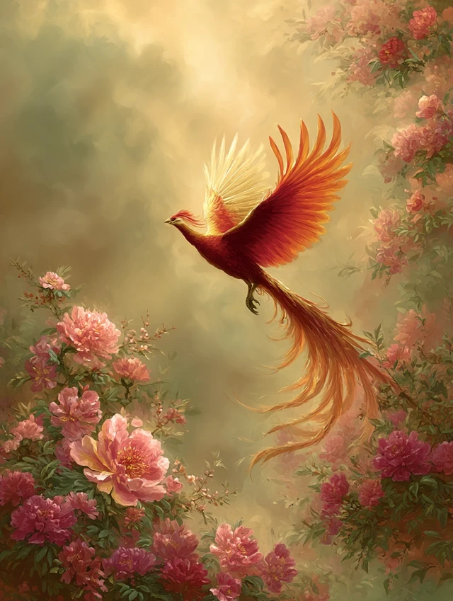 Chinese Phoenix Art: Midjourney v5.2 vs v6.1 vs v7.0 Evolution - v7.0 - Image 2