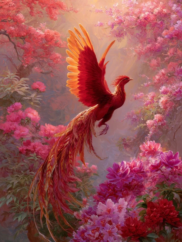Chinese Phoenix Art: Midjourney v5.2 vs v6.1 vs v7.0 Evolution - v7.0 - Image 3