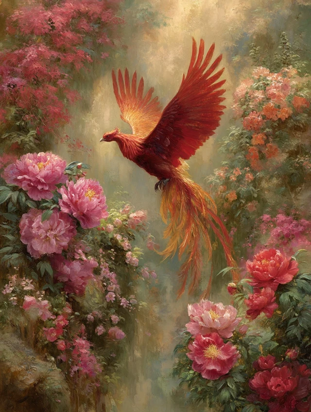 Chinese Phoenix Art: Midjourney v5.2 vs v6.1 vs v7.0 Evolution - v7.0 - Image 1