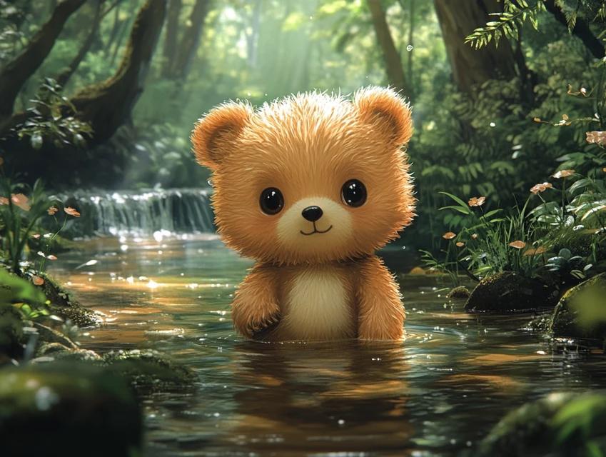 Midjourney Stylized Bear Cub Art: v5.2 vs v6.1 vs v7.0 - v6.1 - Image 2