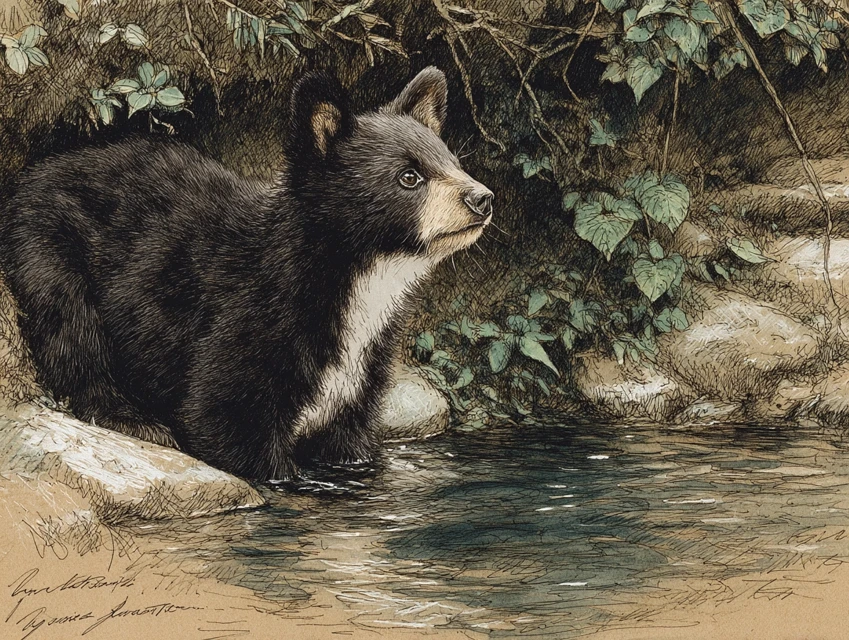 Midjourney Stylized Bear Cub Art: v5.2 vs v6.1 vs v7.0 - v7.0 - Image 3