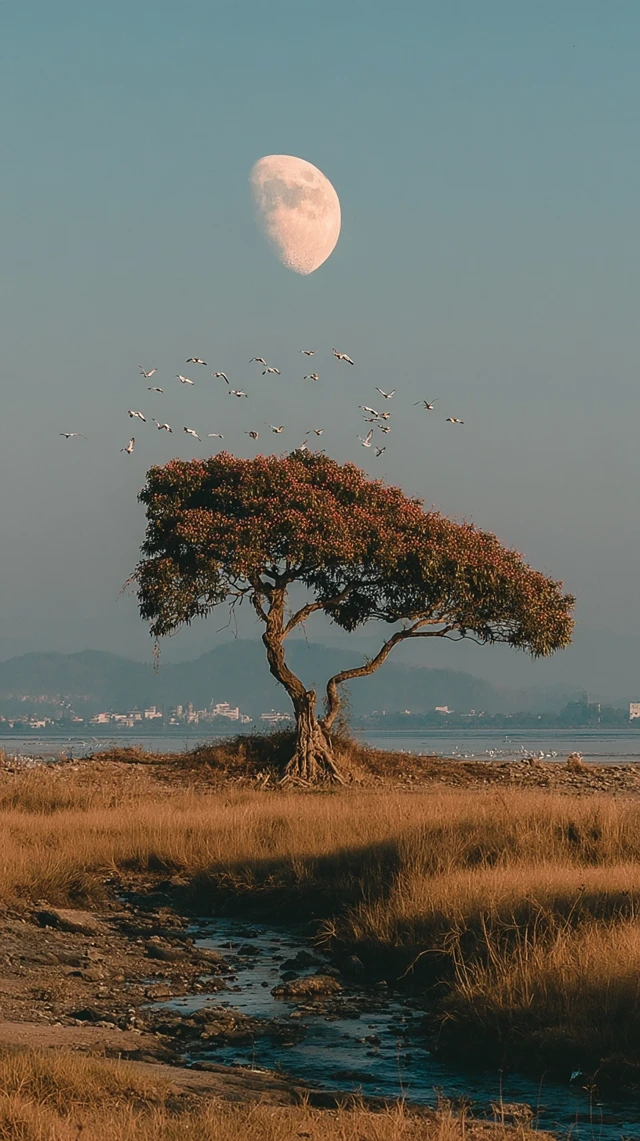 AI Moonlit Tree Photography: Midjourney v5.2-v7 Guide - v7.0 - Image 3