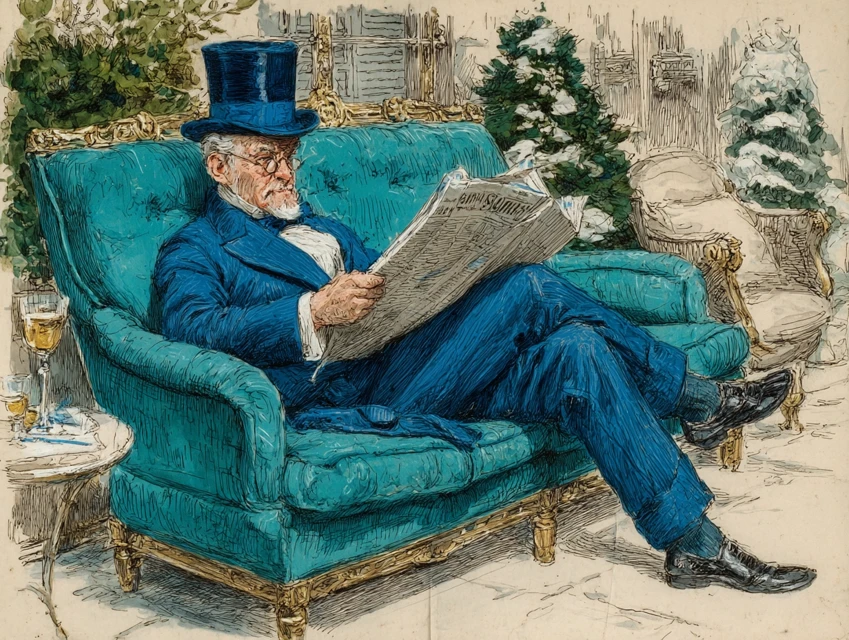 Midjourney 1800s Gentleman Illustration: v5.2-v7.0 - v7.0 - Image 1