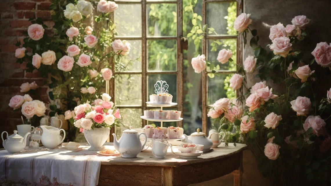 Photorealistic Afternoon Tea Garden AI: Midjourney v5-v7 - v5.2 - Image 2