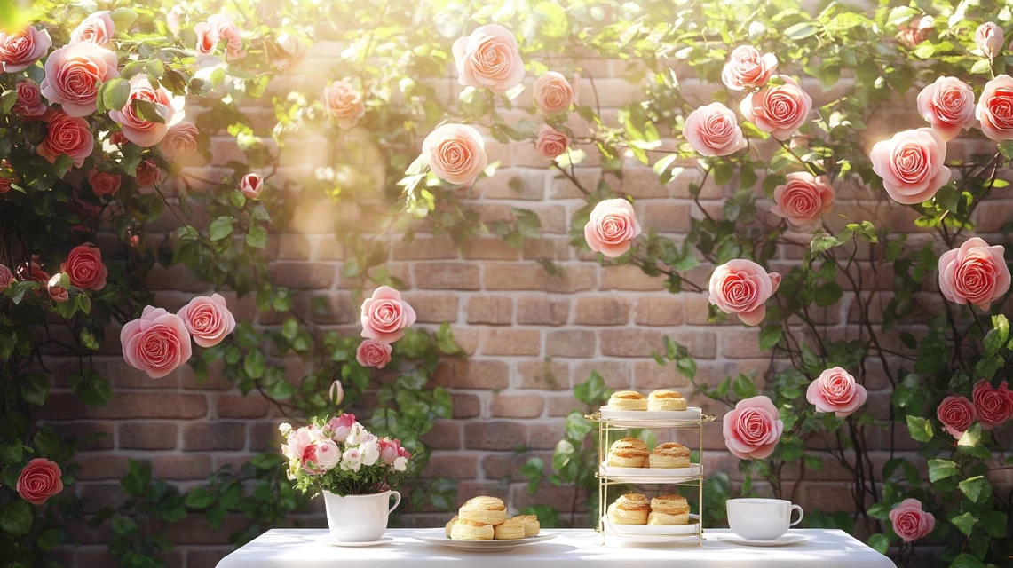 Photorealistic Afternoon Tea Garden AI: Midjourney v5-v7 - v6.1 - Image 3