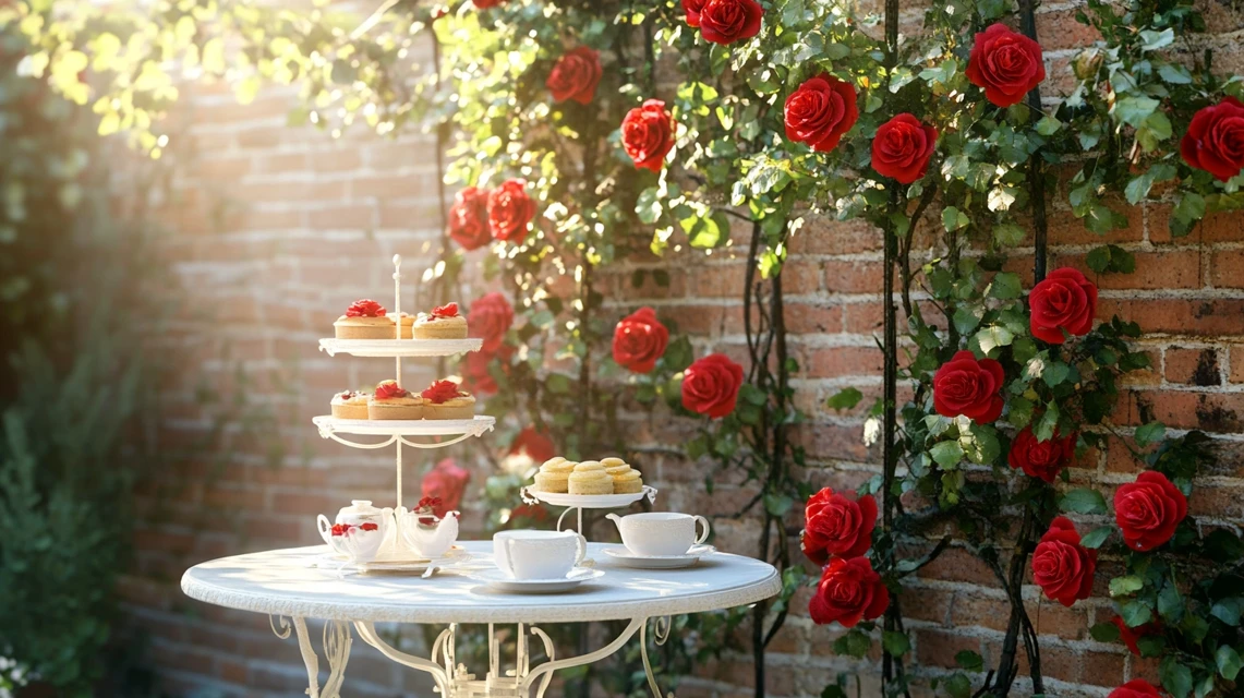 Photorealistic Afternoon Tea Garden AI: Midjourney v5-v7 - v6.1 - Image 4