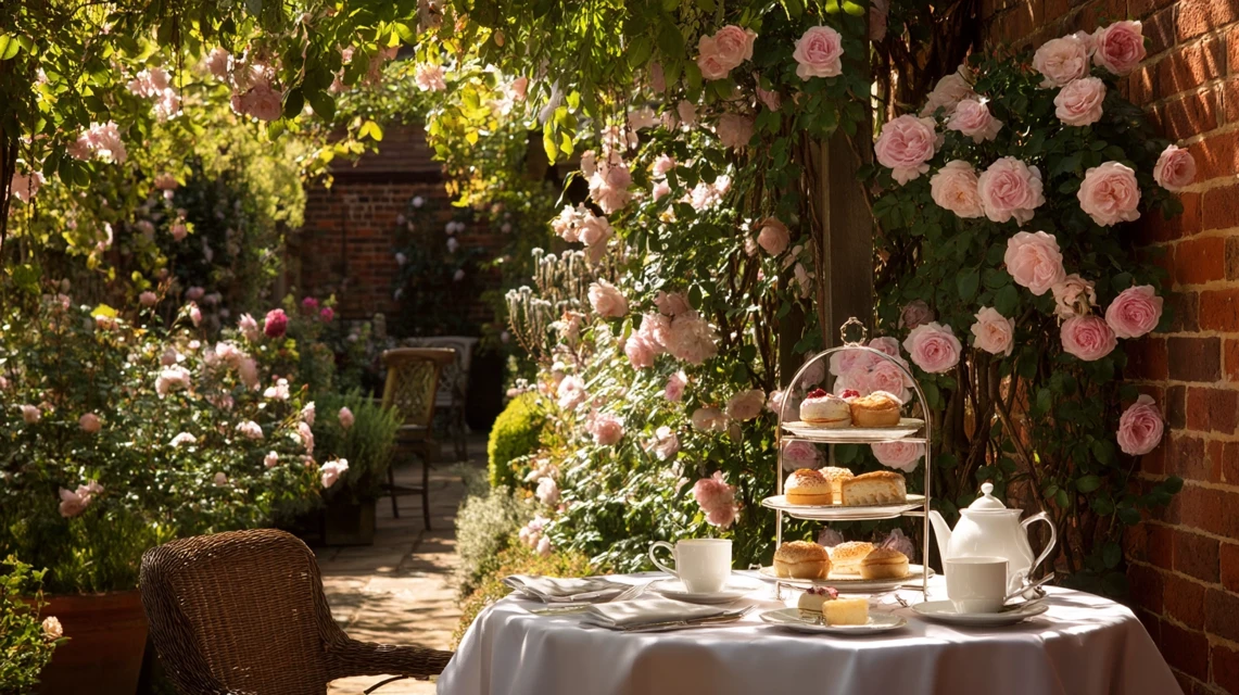 Photorealistic Afternoon Tea Garden AI: Midjourney v5-v7 - v7.0 - Image 3