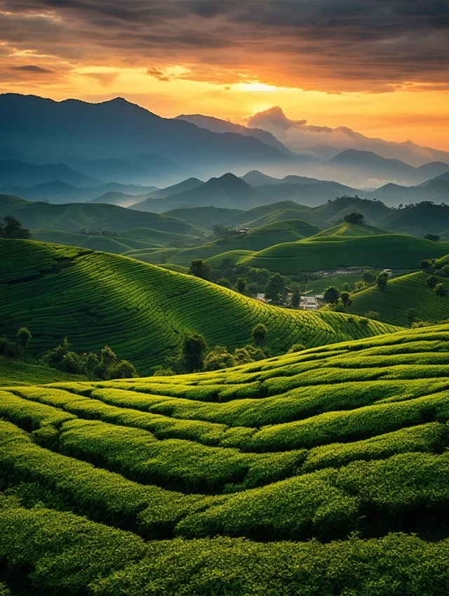 MJ v5.2-v7: Best Tea Plantation Sunset Landscapes Guide - v5.2 - Image 1