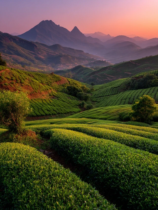 MJ v5.2-v7: Best Tea Plantation Sunset Landscapes Guide - v7.0 - Image 1
