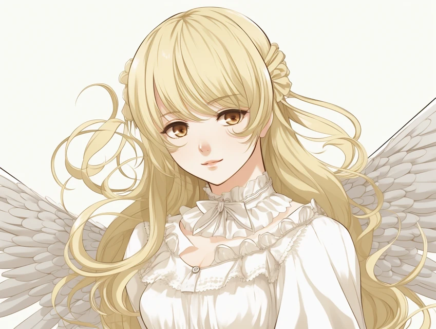 Blonde Anime Angel: Midjourney v5.2-v7.0 Art Comparison - v5.2 - Image 1