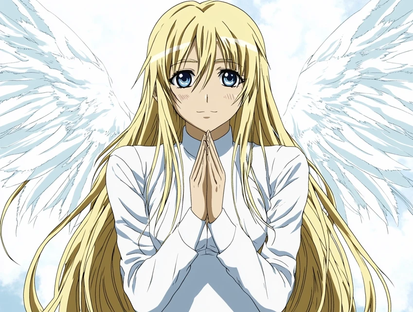 Blonde Anime Angel: Midjourney v5.2-v7.0 Art Comparison - v6.1 - Image 1