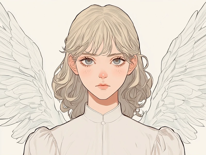 Blonde Anime Angel: Midjourney v5.2-v7.0 Art Comparison - v6.1 - Image 2