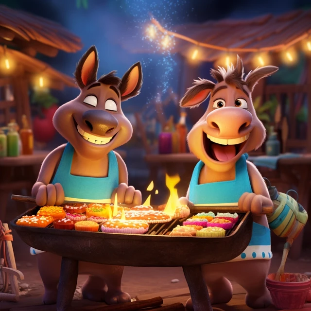 Midjourney’s Cartoon Donkey BBQ Character Evolution - v5.2 - Image 3