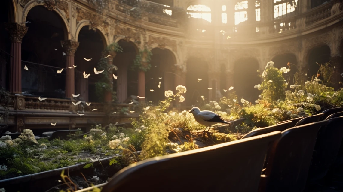 Abandoned Opera House: Midjourney v5.2 vs v6.1 vs v7.0 - v5.2 - Image 3